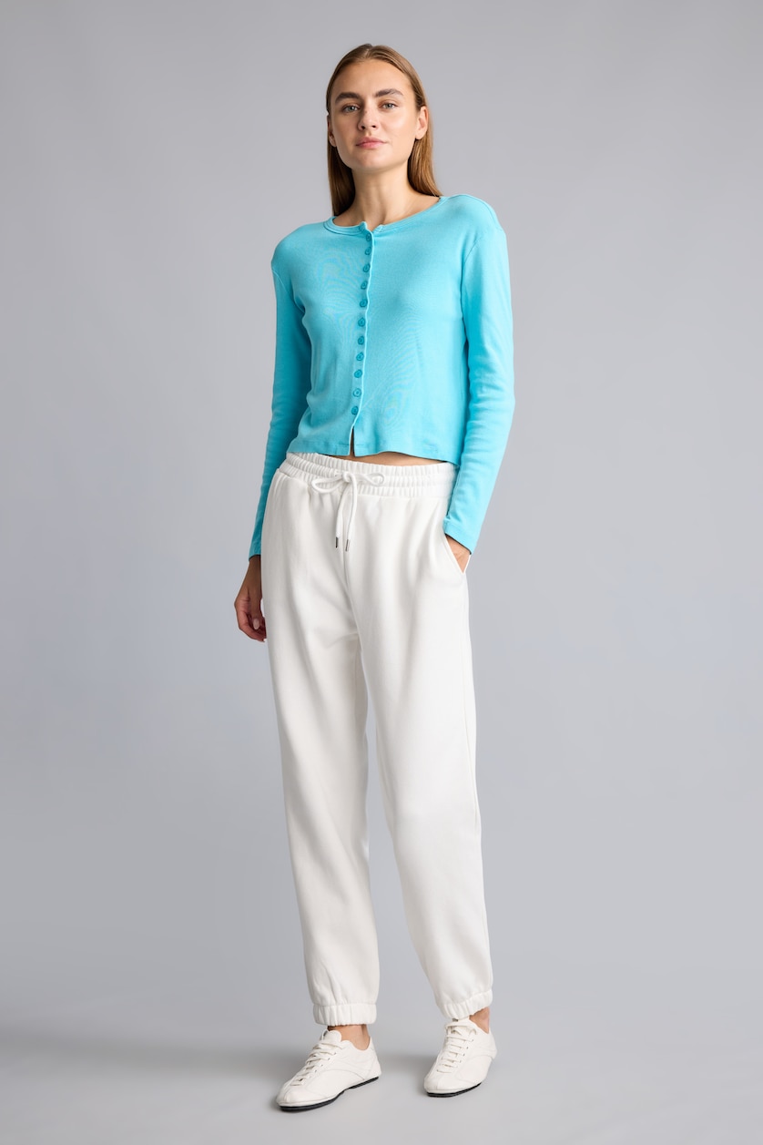 WOMAN Ecru jogger Thick Sweatshirt Fabric Trousers