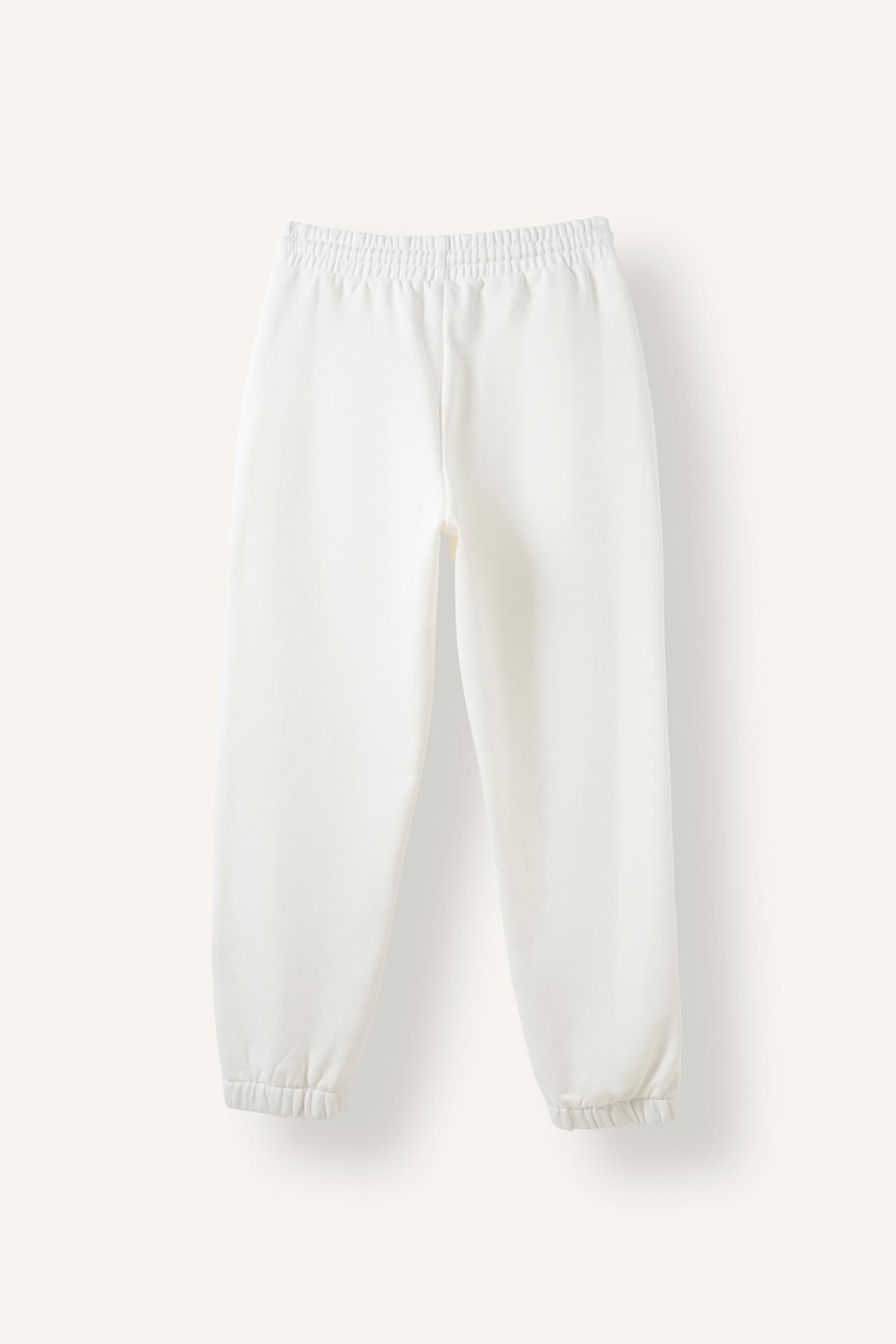 WOMAN Ecru jogger Thick Sweatshirt Fabric Trousers