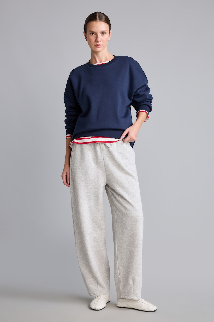 WOMAN NAVY Oversize Fit Thick Sweatshirt Fabric Sweatshirt