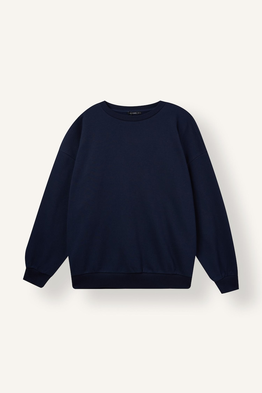 WOMAN NAVY Oversize Fit Thick Sweatshirt Fabric Sweatshirt