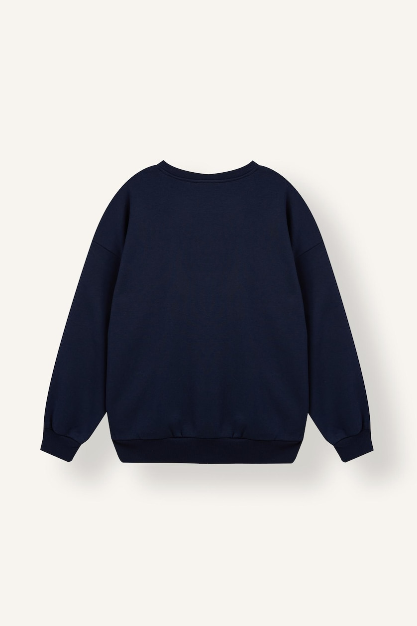 WOMAN NAVY Oversize Fit Thick Sweatshirt Fabric Sweatshirt