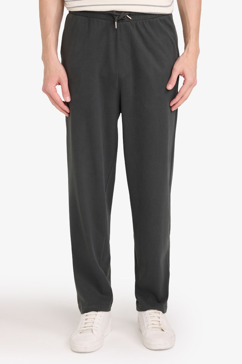 Man Anthracite Cotton Trousers