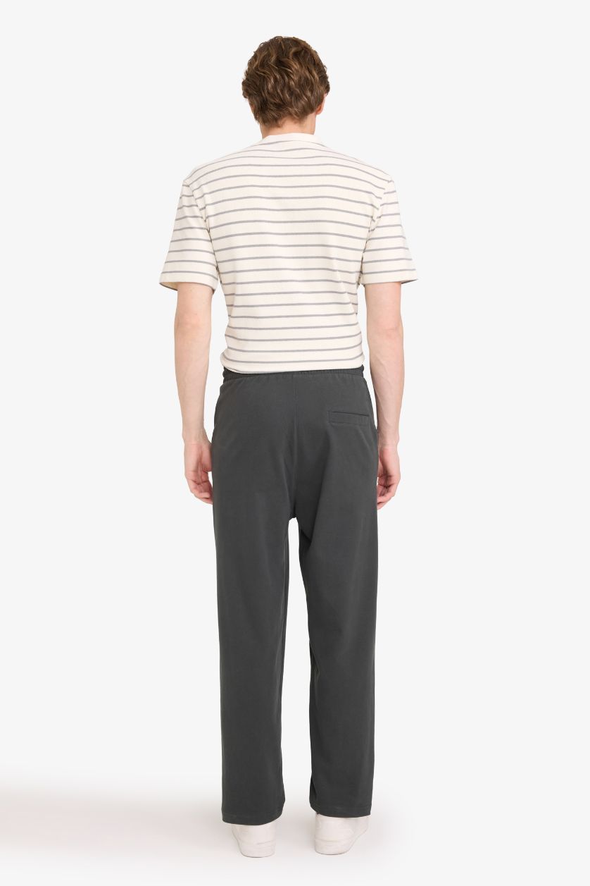 Man Anthracite Cotton Trousers