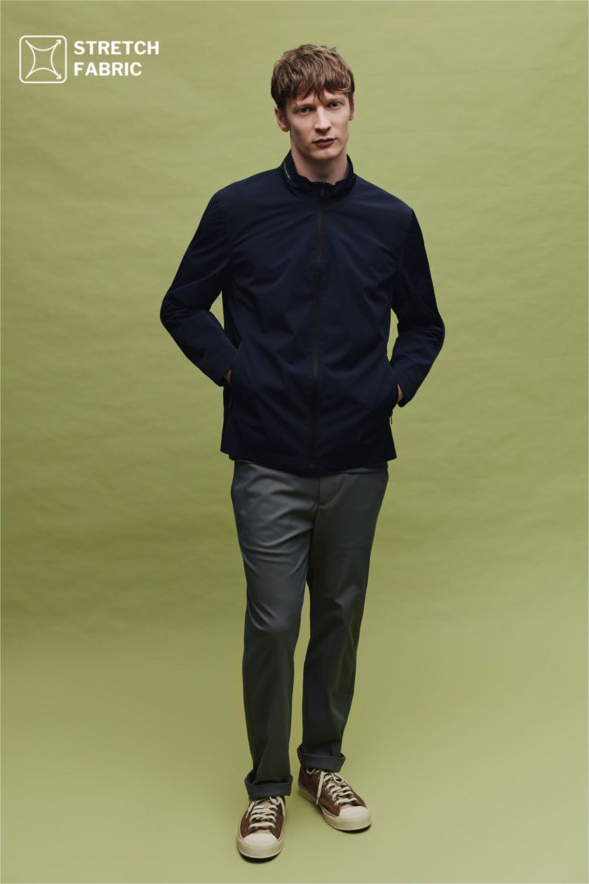 Man Grey 100% Cotton Trousers