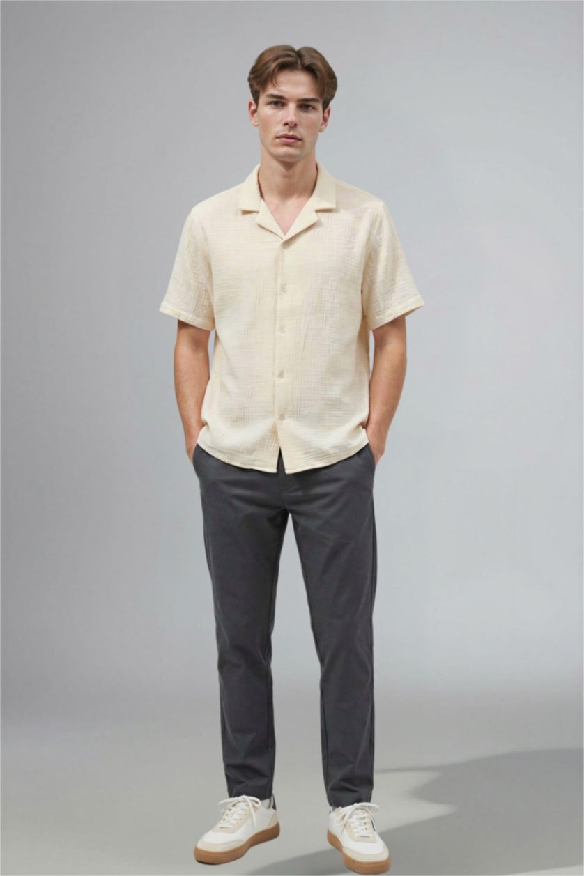 Man Grey 100% Cotton Trousers