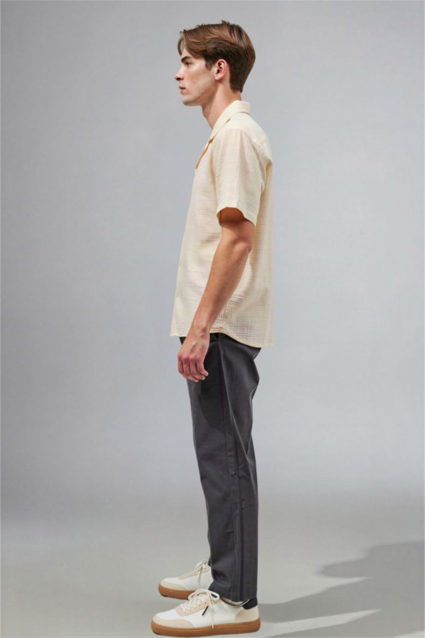 Man Grey 100% Cotton Trousers