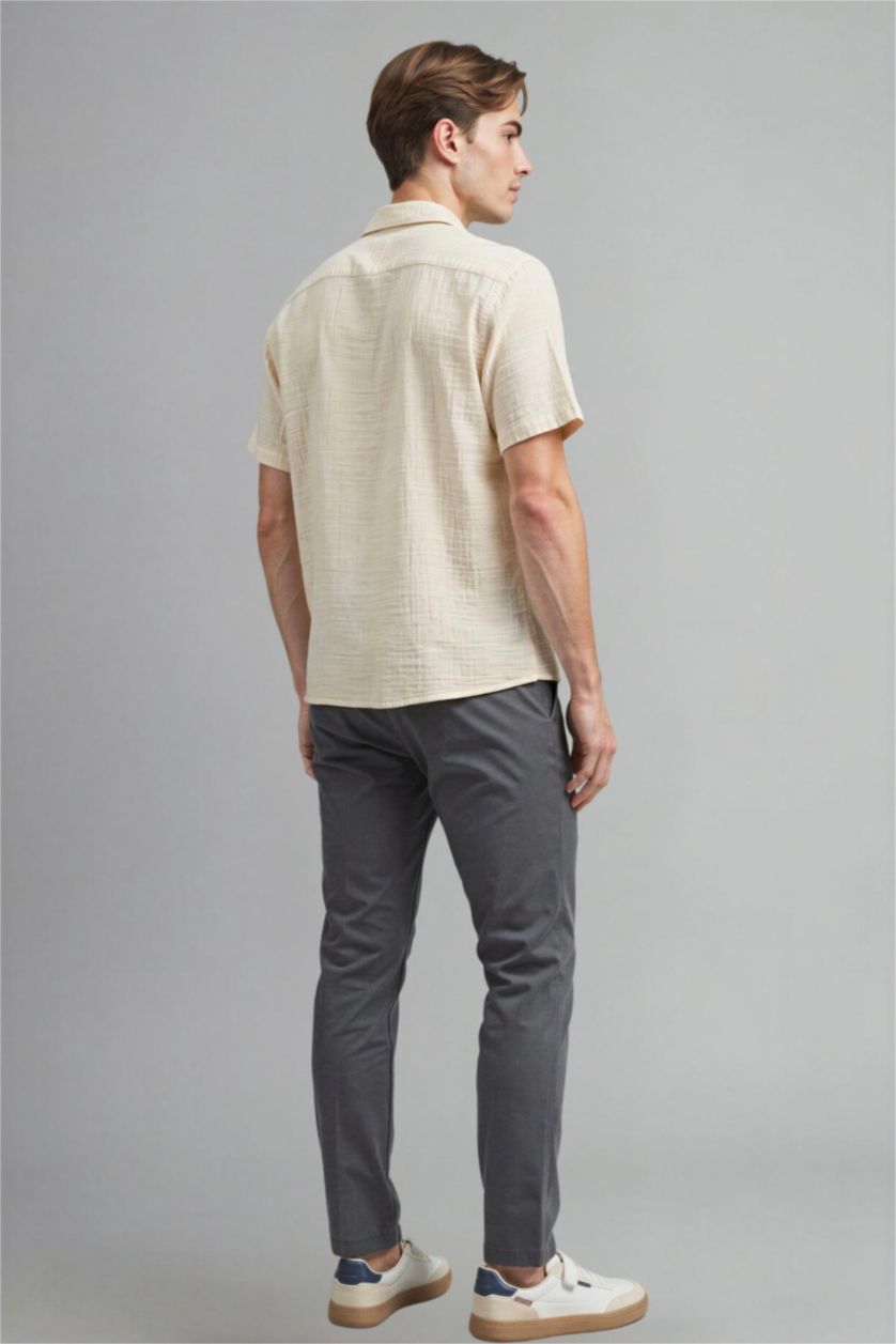 Man Grey 100% Cotton Trousers