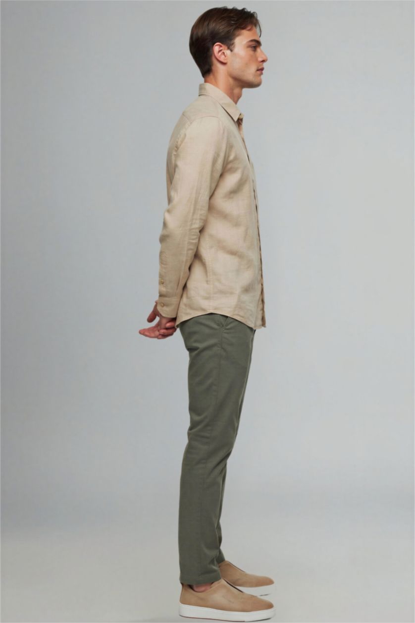 Мужчины Хаки Брюки из 100% хлопка