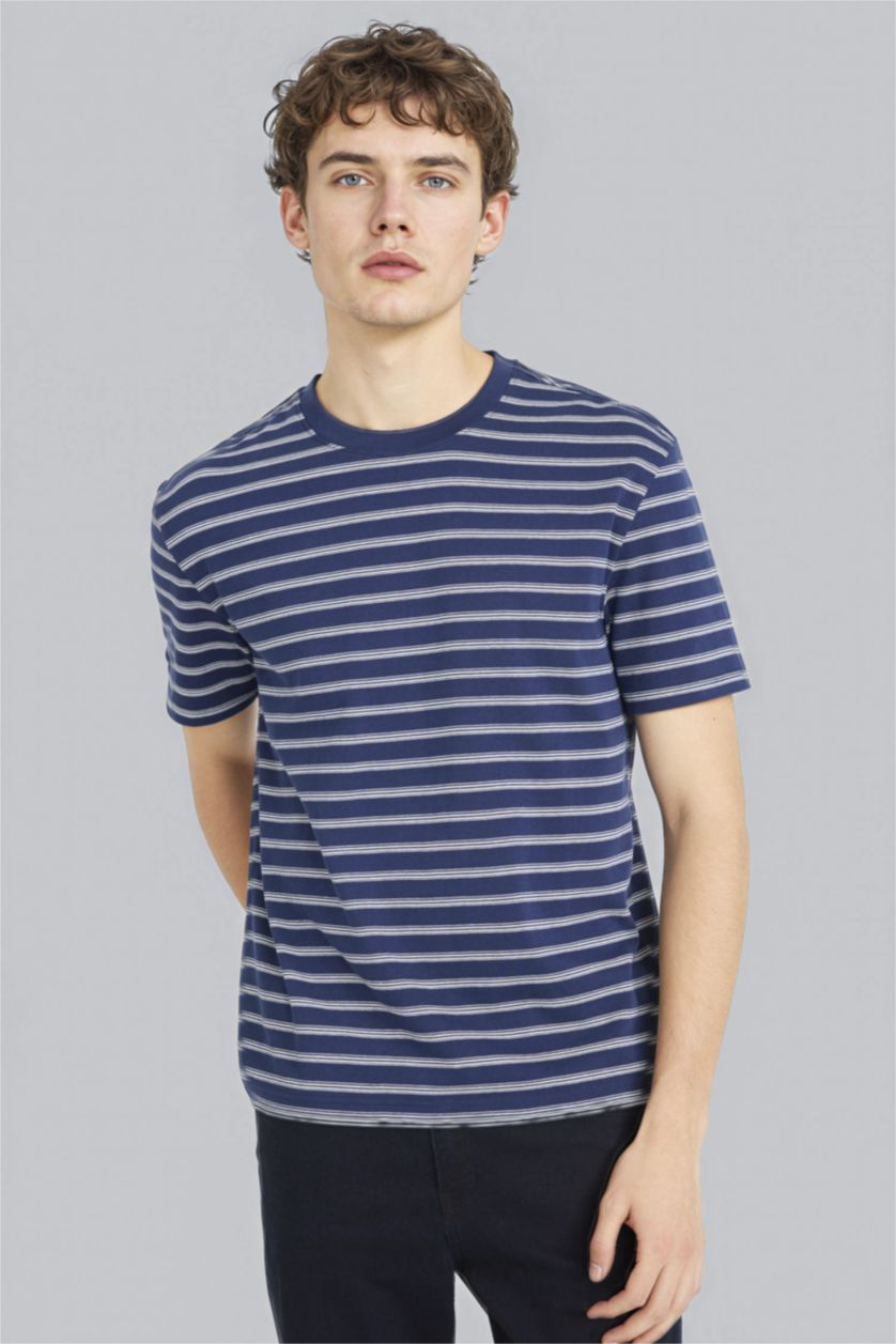 Мужчины Синий Футболка из 100% хлопка