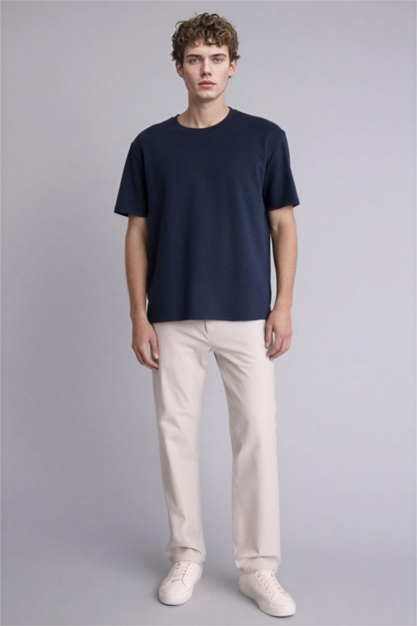 Man NAVY تيشيرت نص ردن