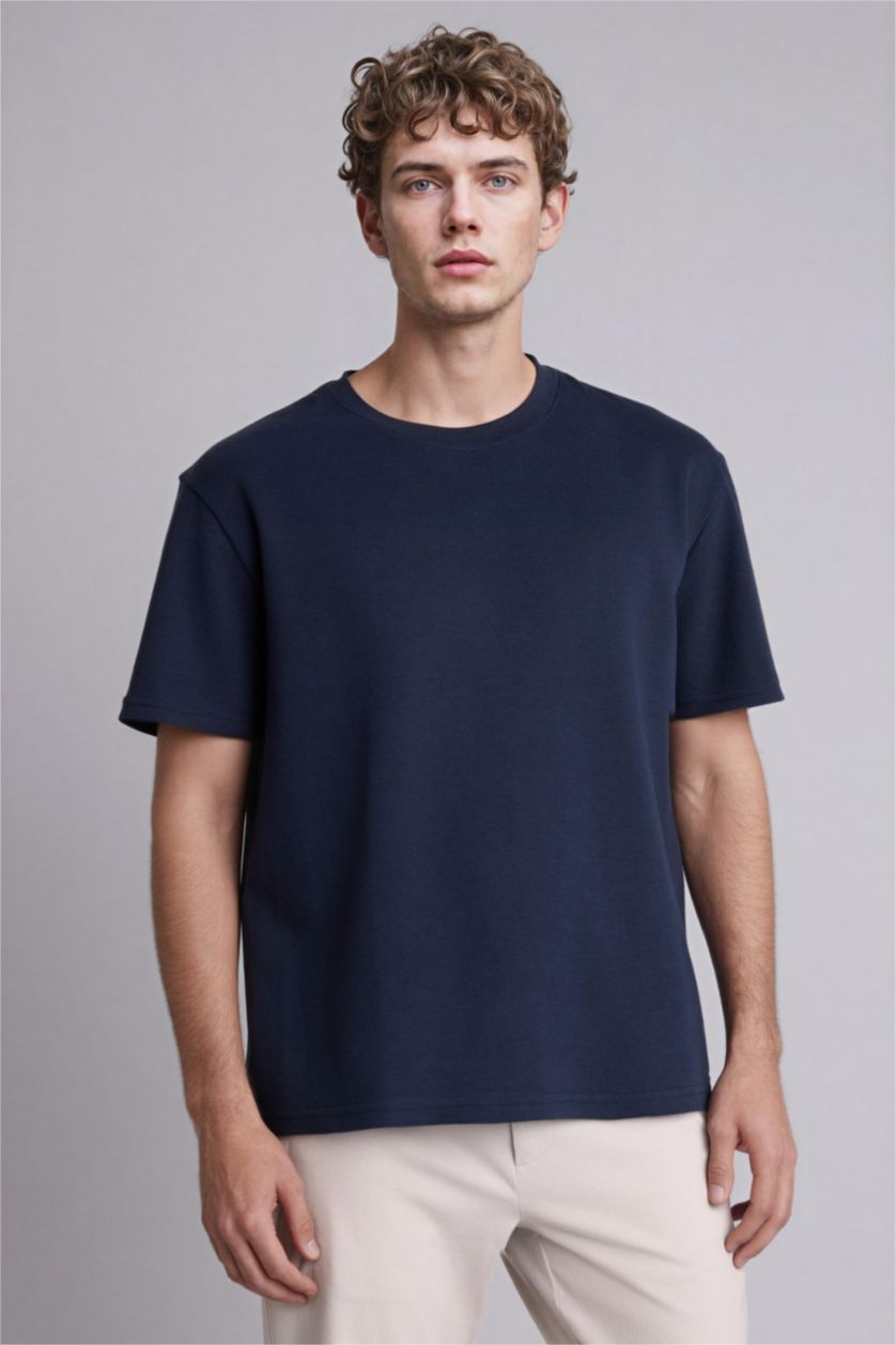 Man NAVY تيشيرت نص ردن