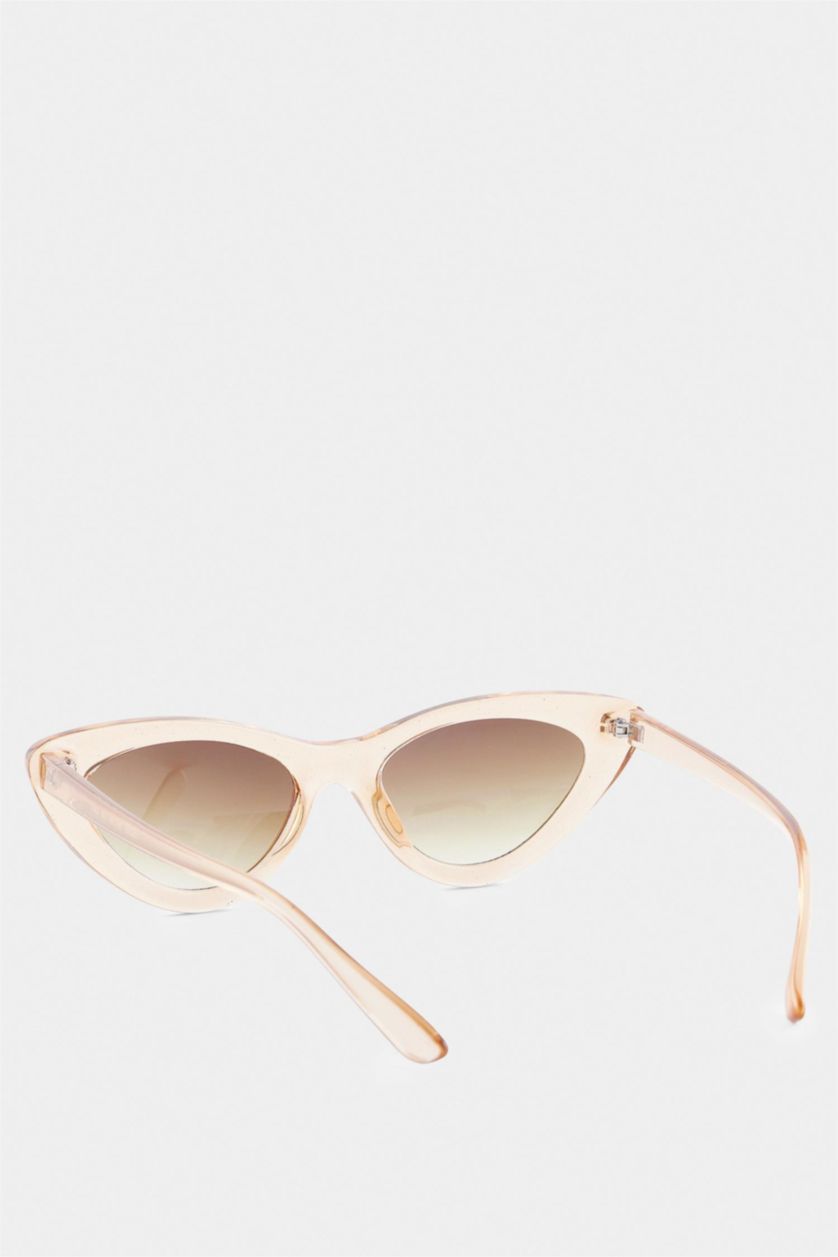 Kadın Bej DCEY x DeFacto Kadın Kedi Gözü Formunda Bej Güneş Gözlüğü