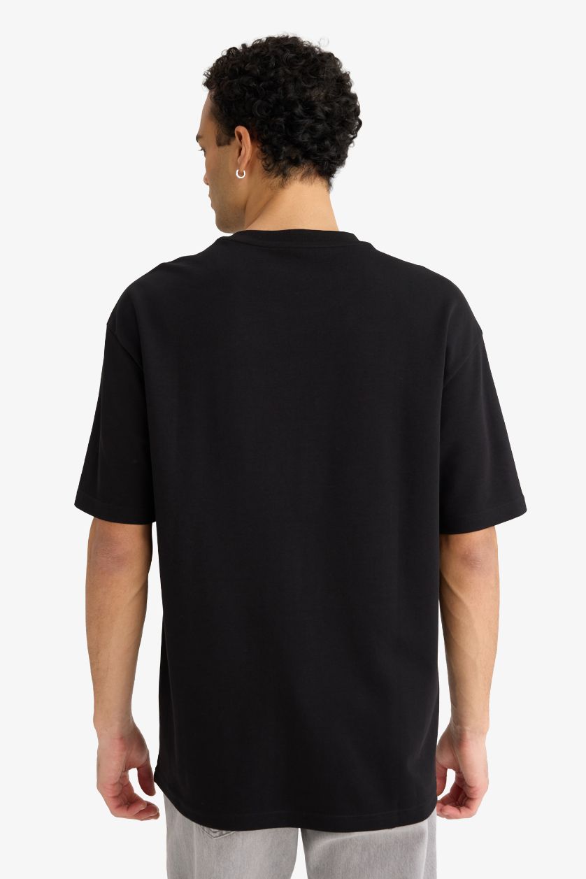 Erkek Siyah Nefes Alabilen Boxy Fit Tişört