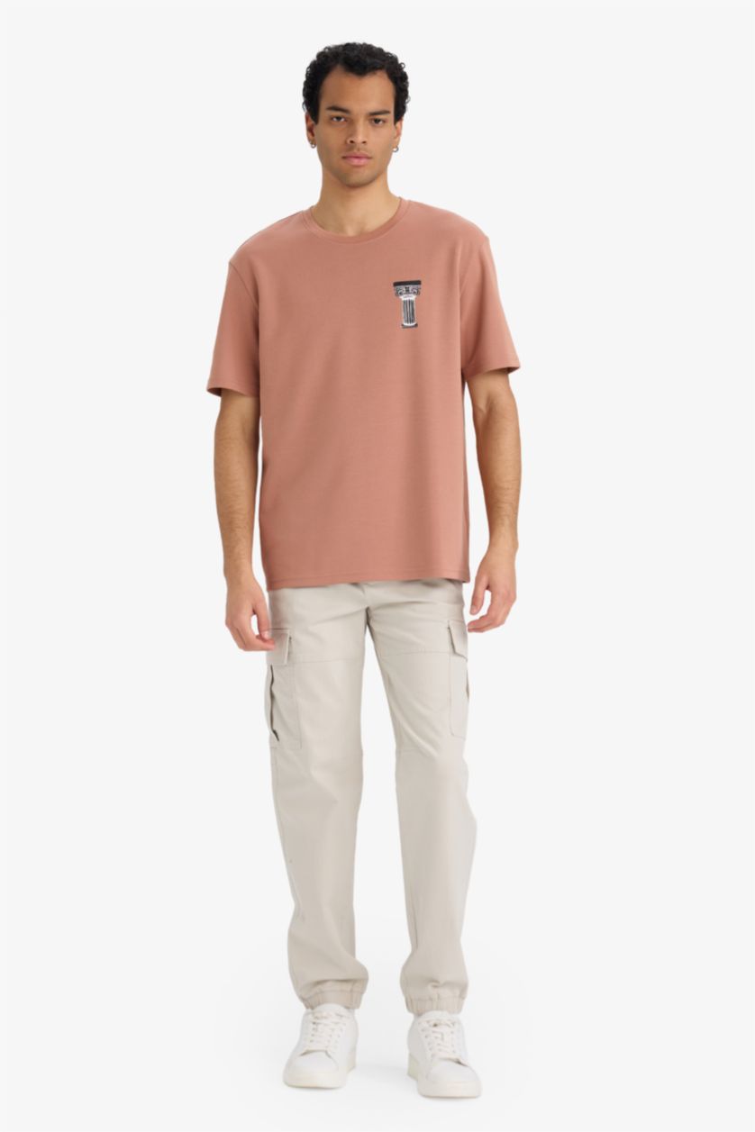 Man Rose Regular Fit Crew Neck Short Sleeve T-Shirt