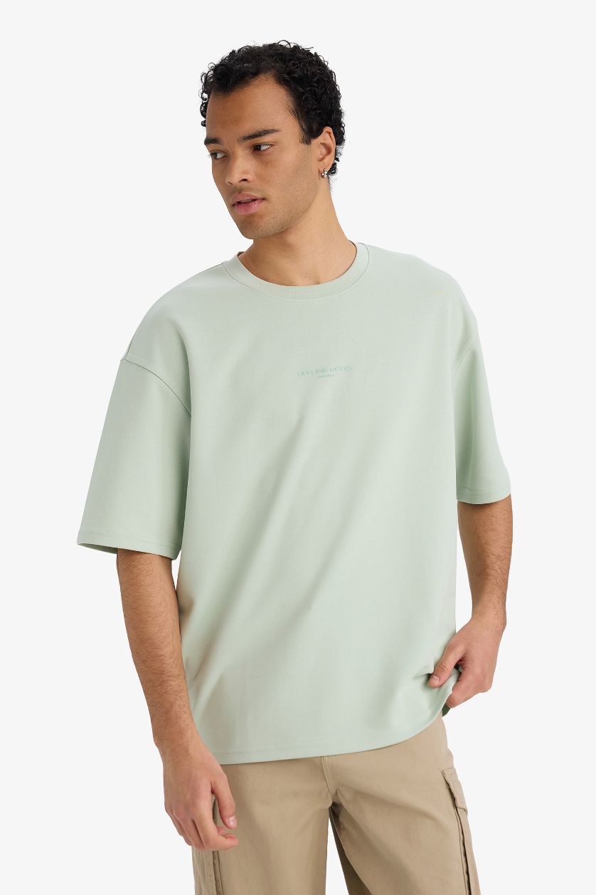 MAN Mint Boxy Fit Crew Neck Short Sleeve T-Shirt