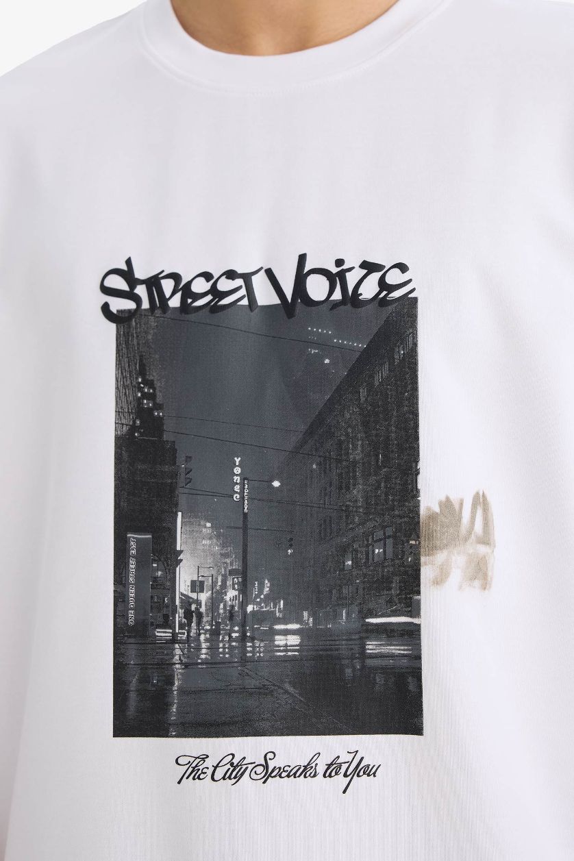 رجالي أبيض تيشيرت أوفر سايز قابل للتنفس