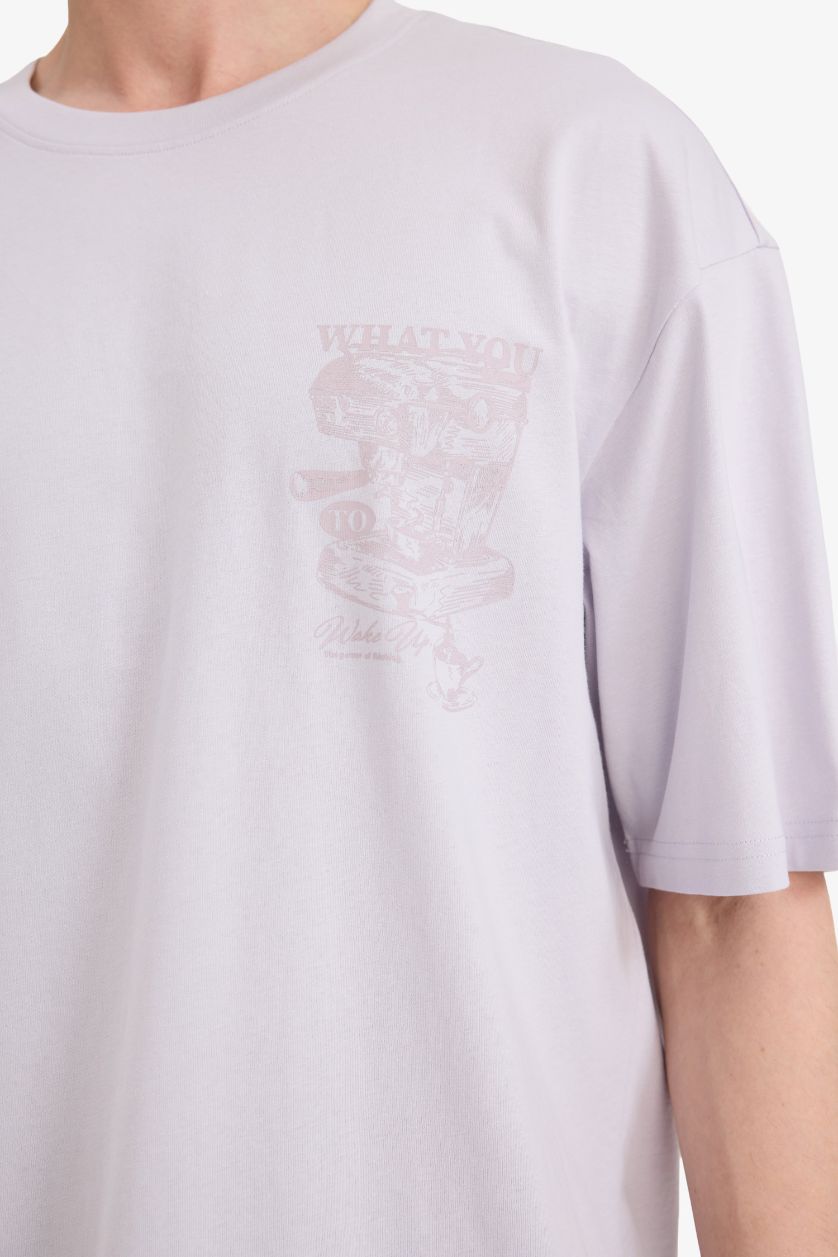 MAN Light Lilac Boxy Fit Crew Neck Short Sleeve T-Shirt