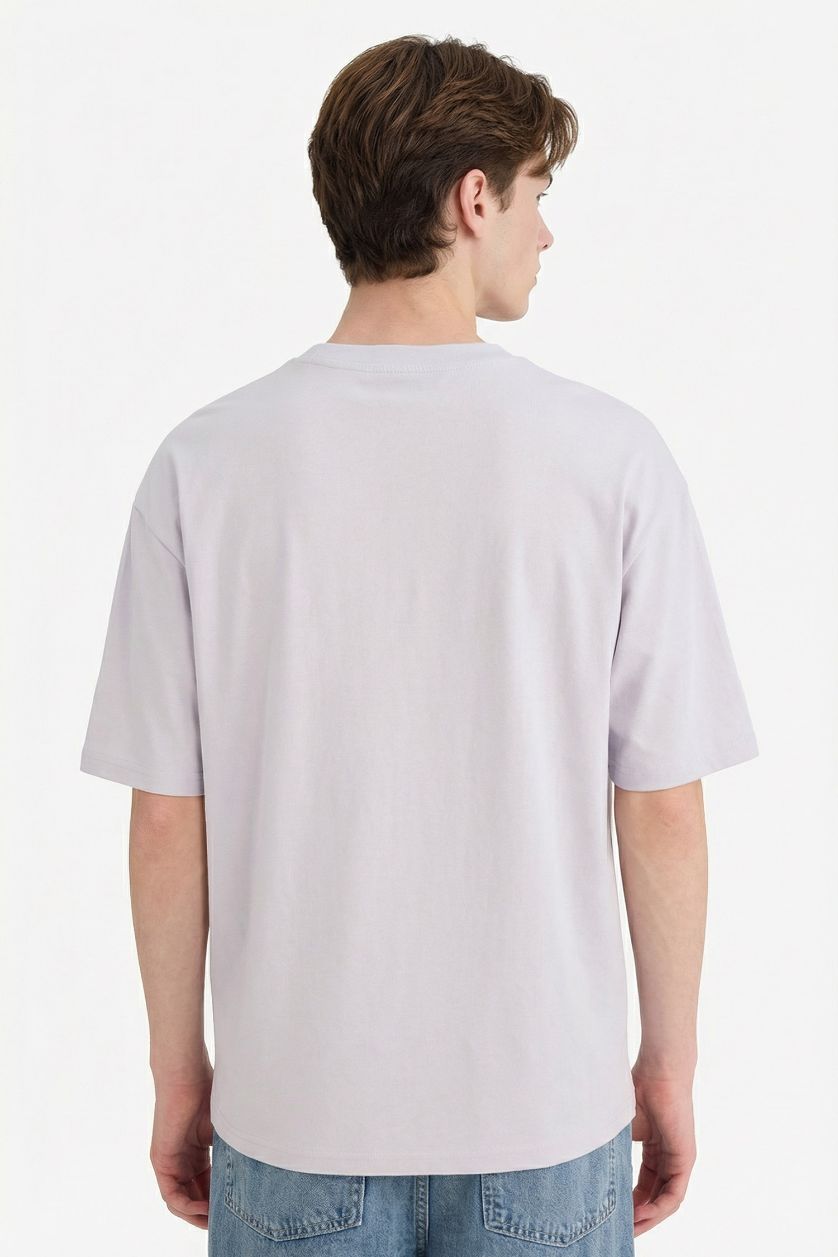 MAN Light Lilac Boxy Fit Crew Neck Short Sleeve T-Shirt