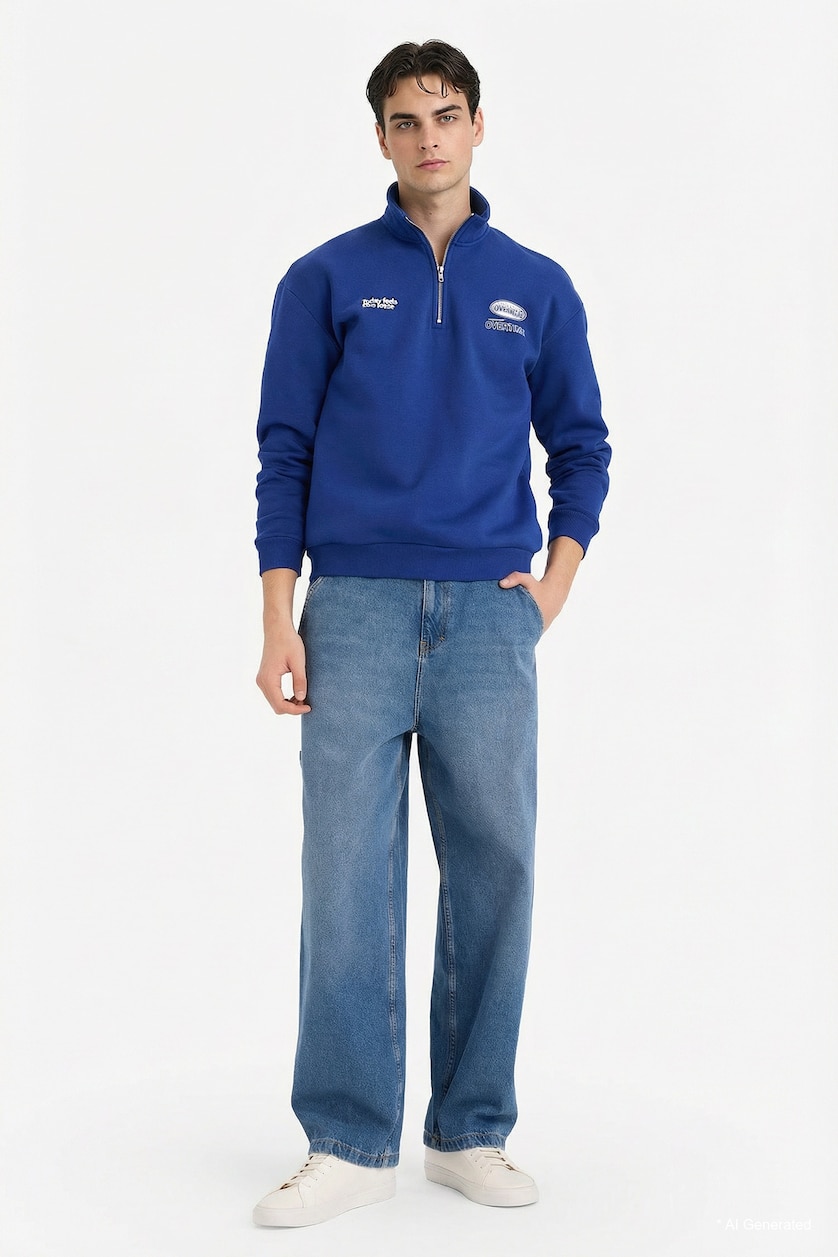 MAN Sax Boxy Fit Printed Long Sleeve Sweatshirt