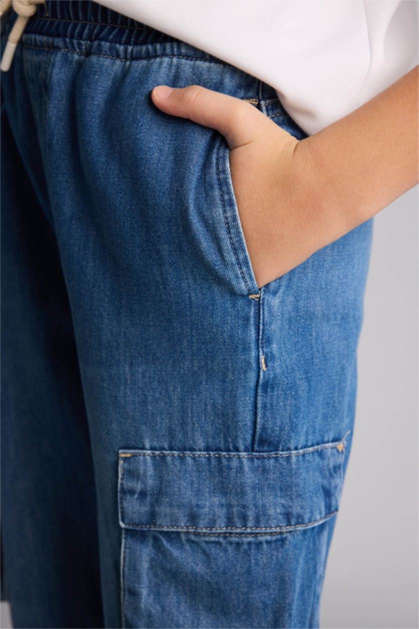 Erkek Çocuk - Genç Erkek Mavi Jogger Fıt Jean Pantolon Erkek Çocuk