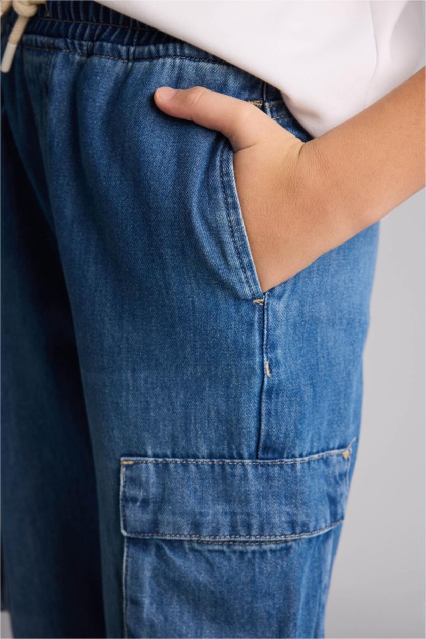 Erkek Çocuk - Genç Erkek Mavi Jogger Fıt Jean Pantolon Erkek Çocuk