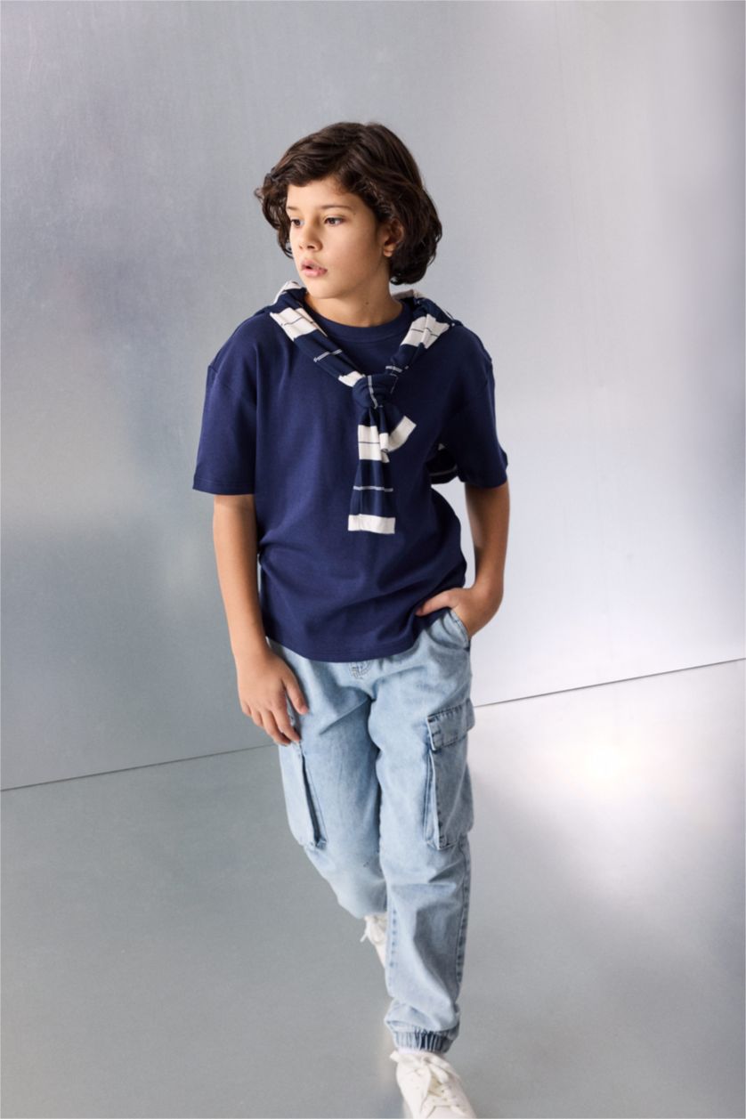 Erkek Çocuk - Genç Erkek Açık Mavi Jogger Fıt Jean Pantolon Erkek Çocuk