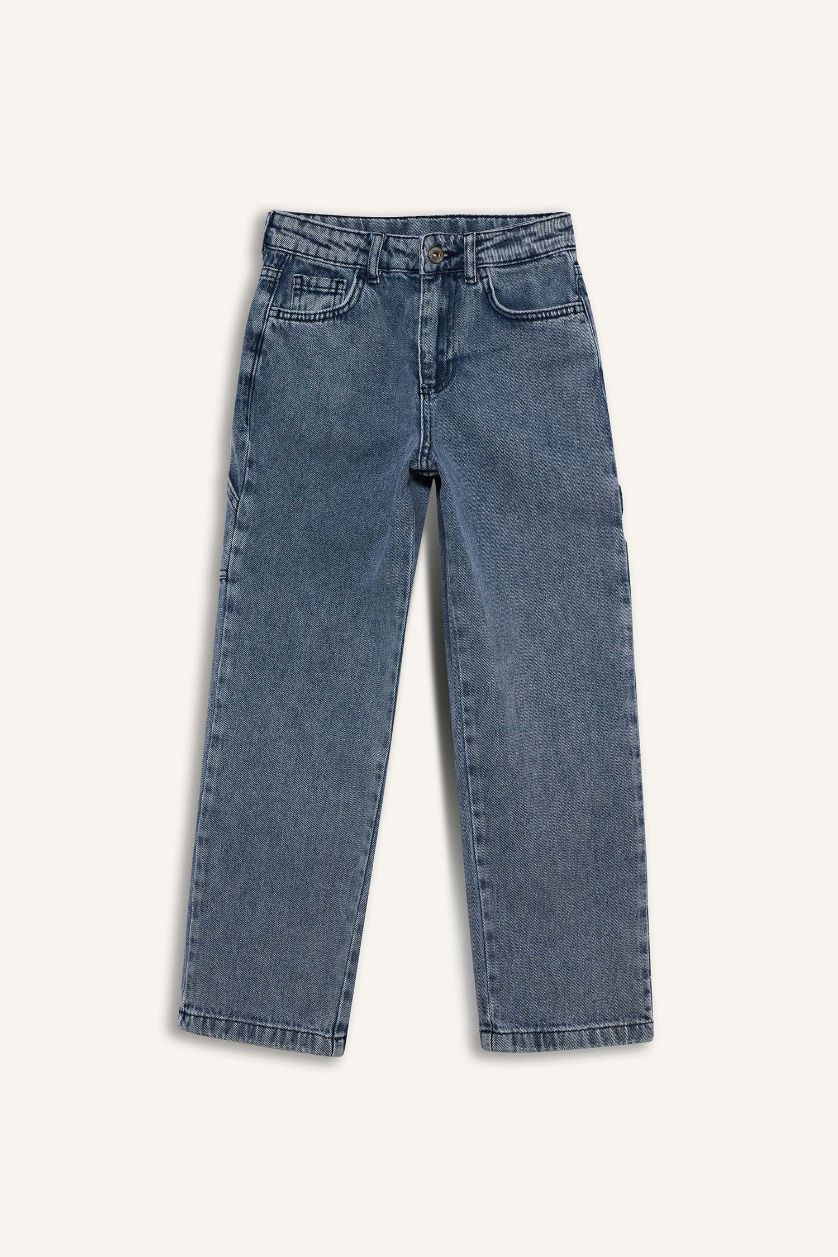 Erkek Çocuk - Genç Erkek Açık Yeşil Carpenter Fıt Jean Pantolon Erkek Çocuk