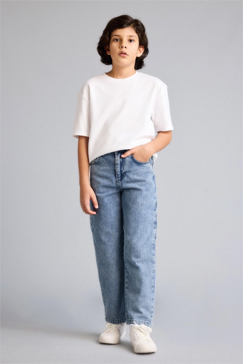 BOYS & TEENS Light Green Boy Carpenter Fit Jeans