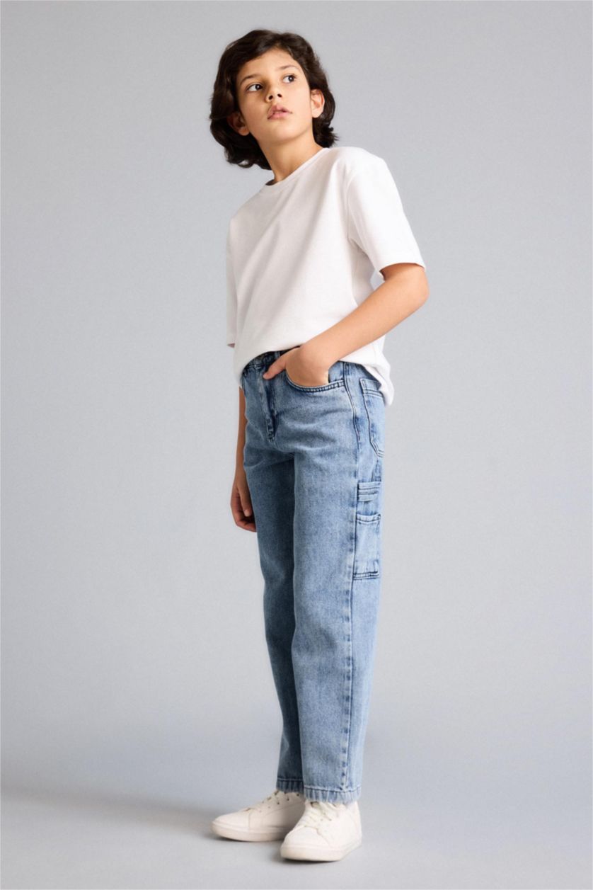 BOYS & TEENS Light Green Boy Carpenter Fit Jeans