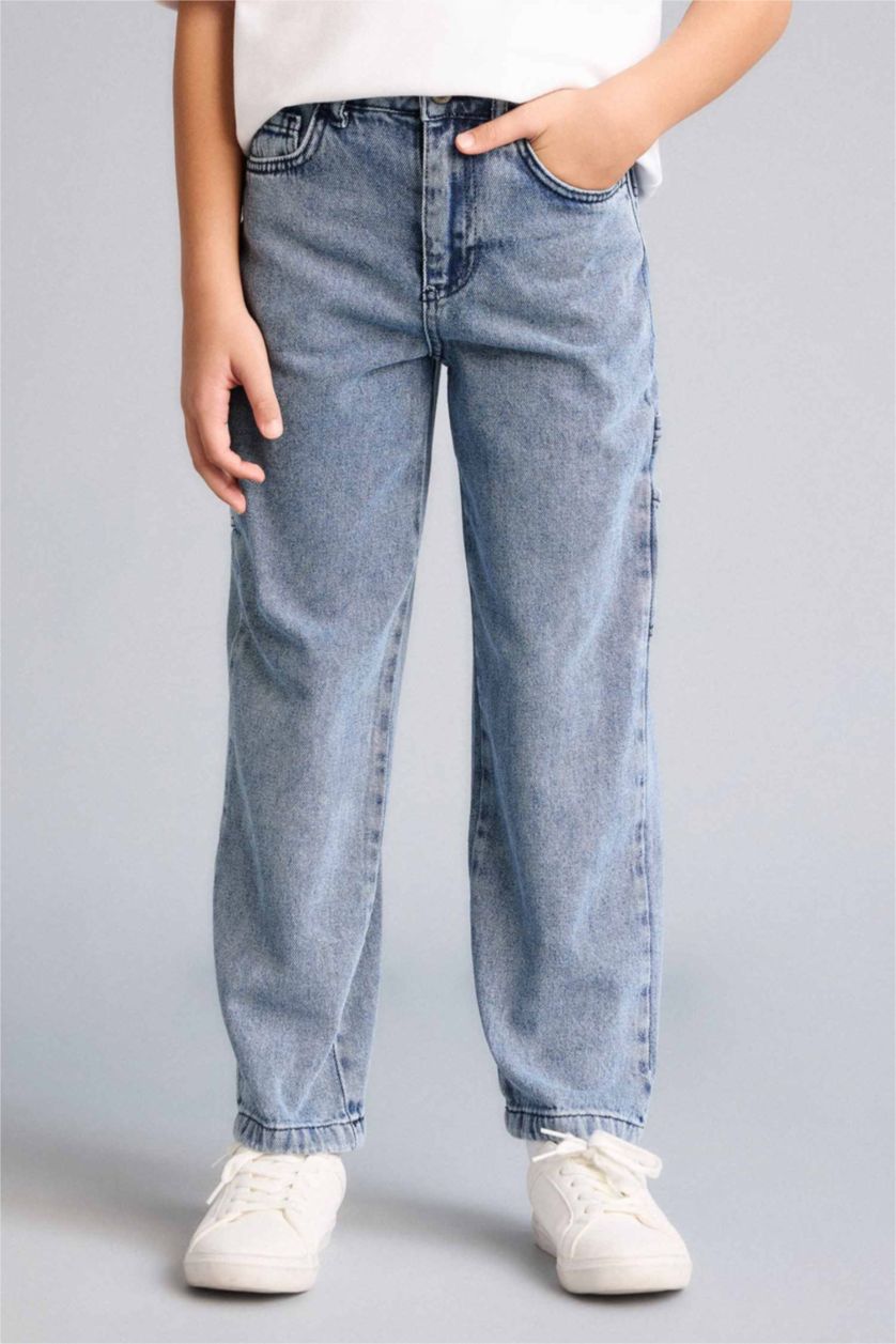 BOYS & TEENS Light Green Boy Carpenter Fit Jeans