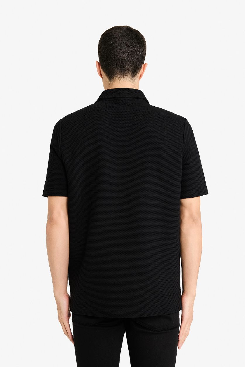 Erkek Siyah Kısa Kollu Polo Tişört