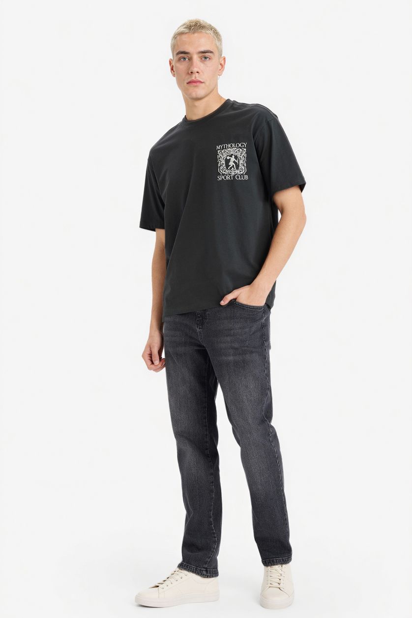 MAN Anthracite Boxy Fit Crew Neck Short Sleeve T-Shirt