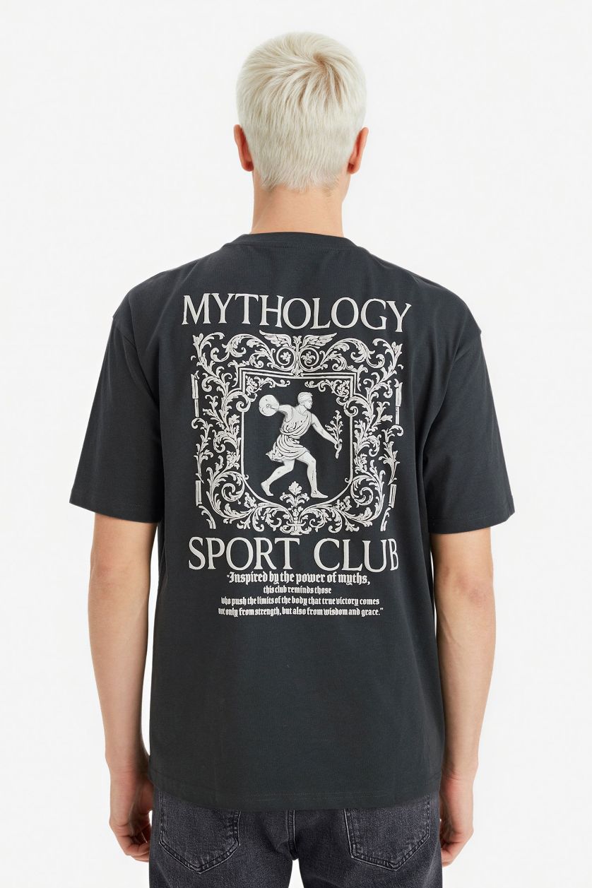 MAN Anthracite Boxy Fit Crew Neck Short Sleeve T-Shirt