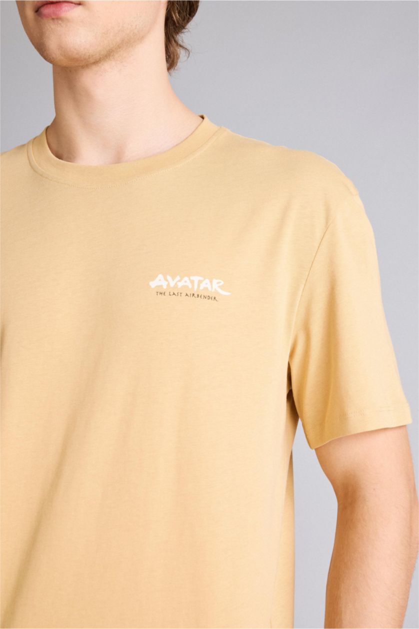Erkek Bej Avatar the Last Aırbender Baskılı Tişört
