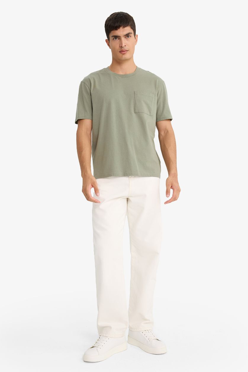 Man Light Khaki Short Sleeve T-Shirt