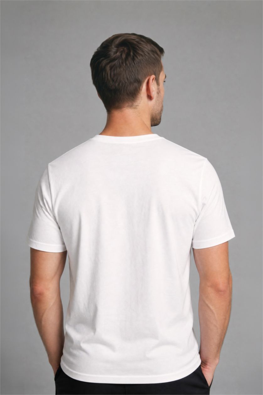 رجال بيج فاتح Regular Fit Short Sleeve T-Shirt