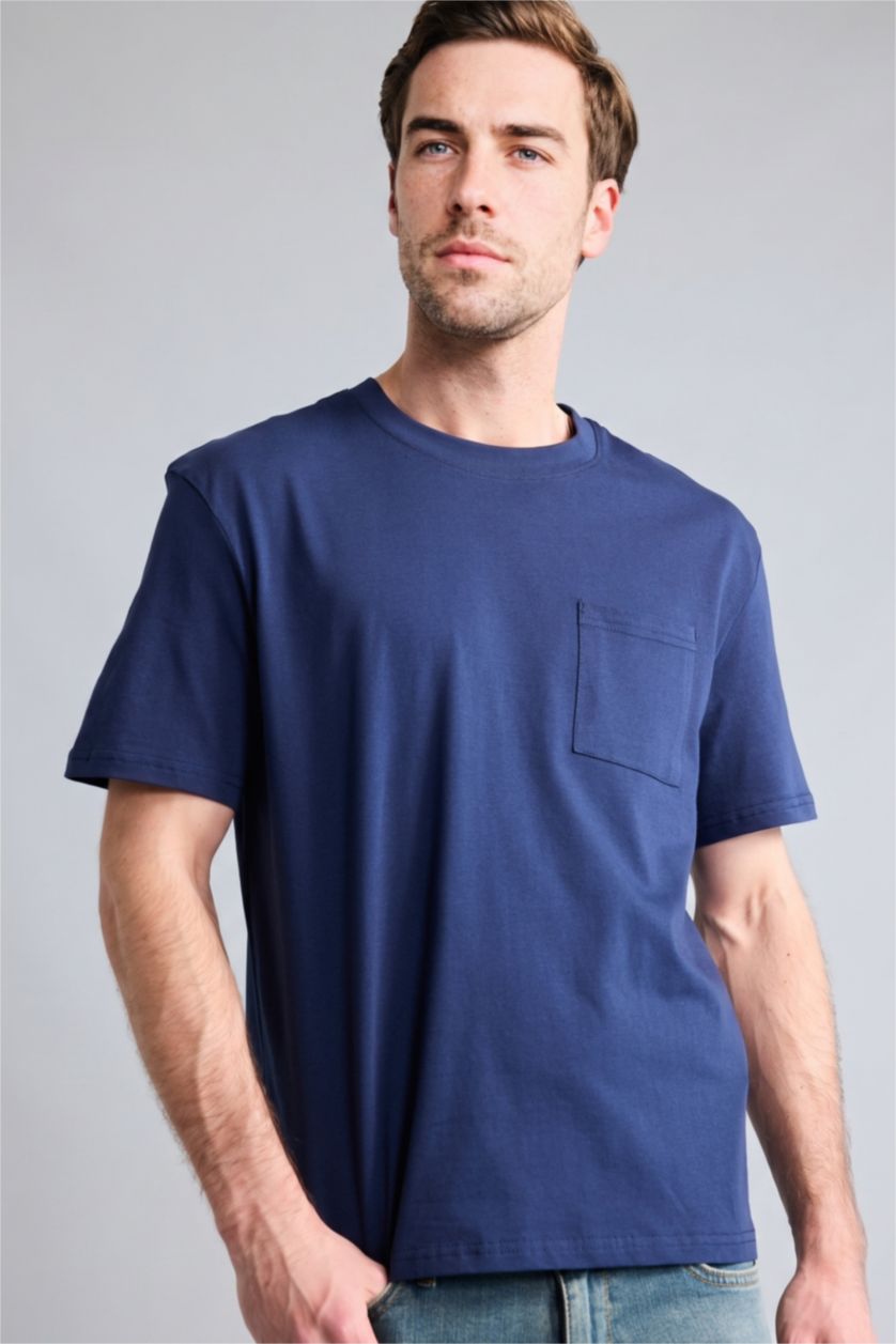 رجالي كحلي Regular Fit Short Sleeve T-Shirt