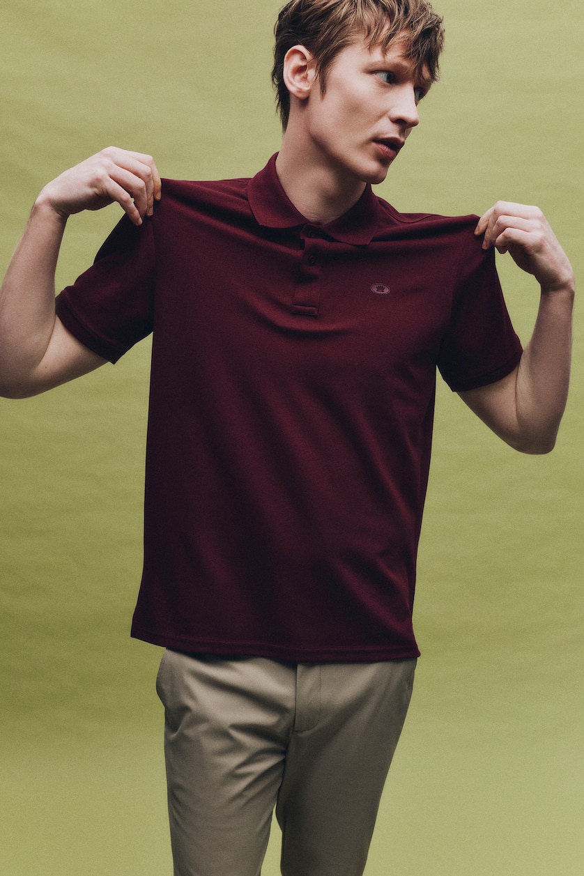 MAN Bordeaux Regular Fit Polo Collar Short Sleeve Polo T-Shirt