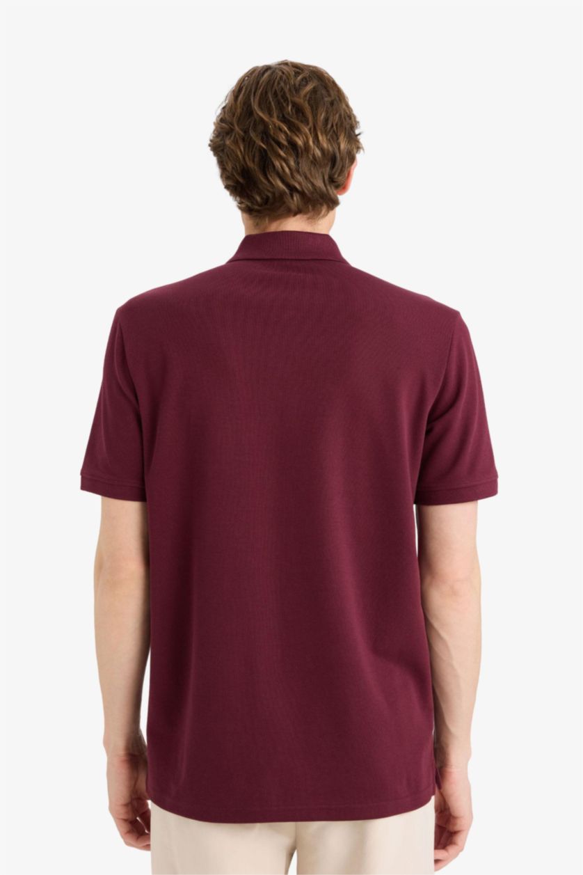 Erkek Bordo Nefes Alabilen Polo Tişört