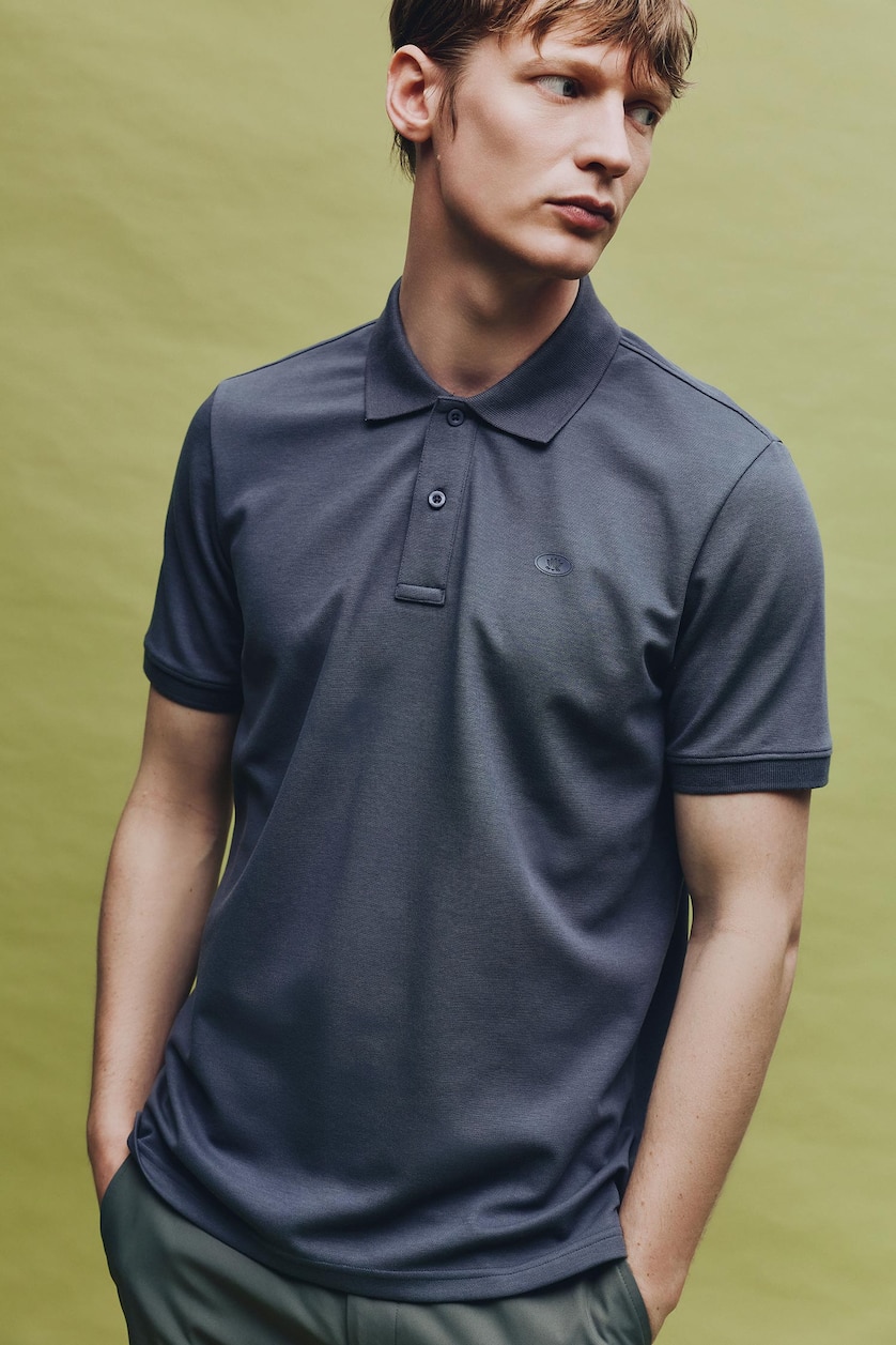 Erkek İndigo Çabuk Kuruyan Pamuklu REGULAR FIT Nefes Alabilen Polo Tişört