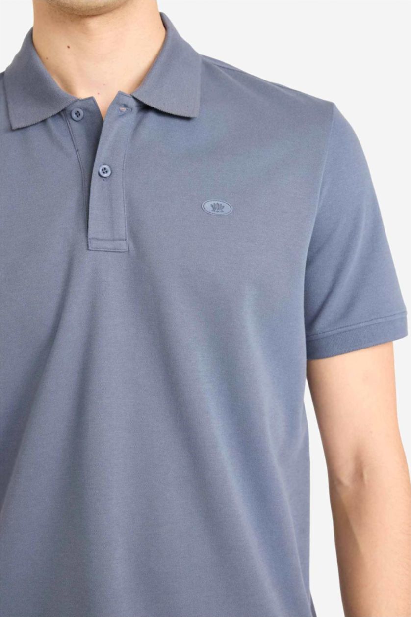 Erkek İndigo Nefes Alabilen Polo Tişört