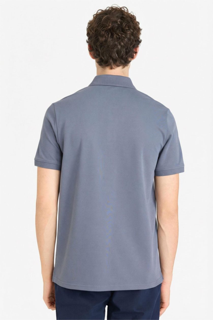 Erkek İndigo Nefes Alabilen Polo Tişört