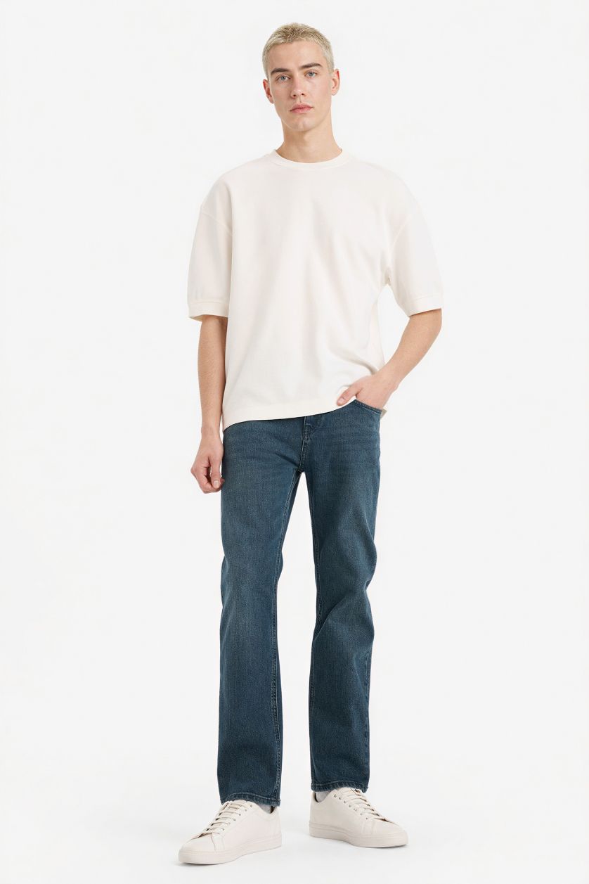 Erkek Koyu Yeşil Sergio Regular Fit Jean Pantolon