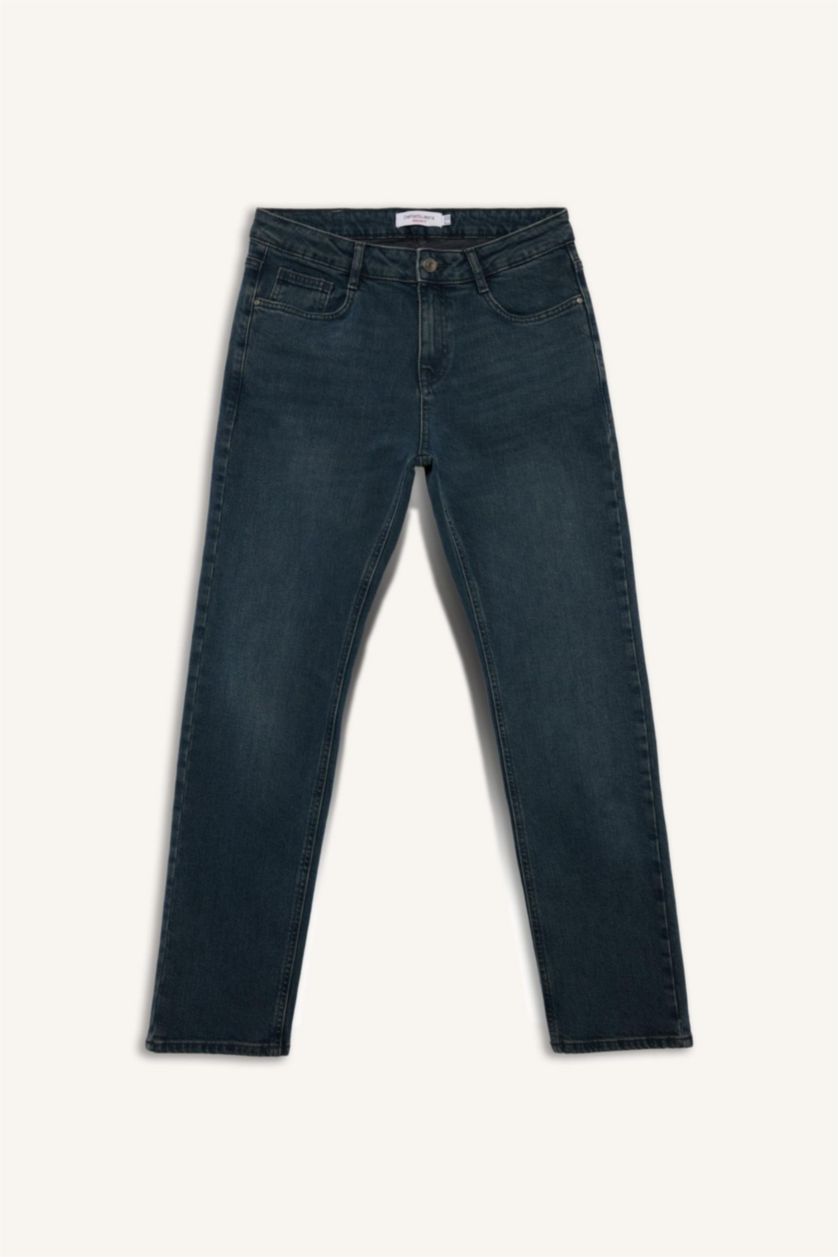 Erkek Koyu Yeşil Sergio Regular Fit Jean Pantolon