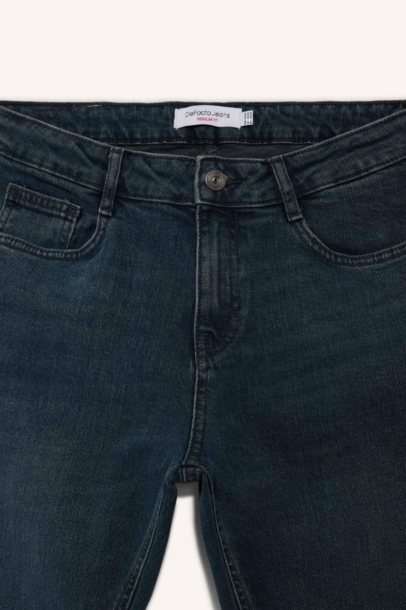 Erkek Koyu Yeşil Sergio Regular Fit Jean Pantolon