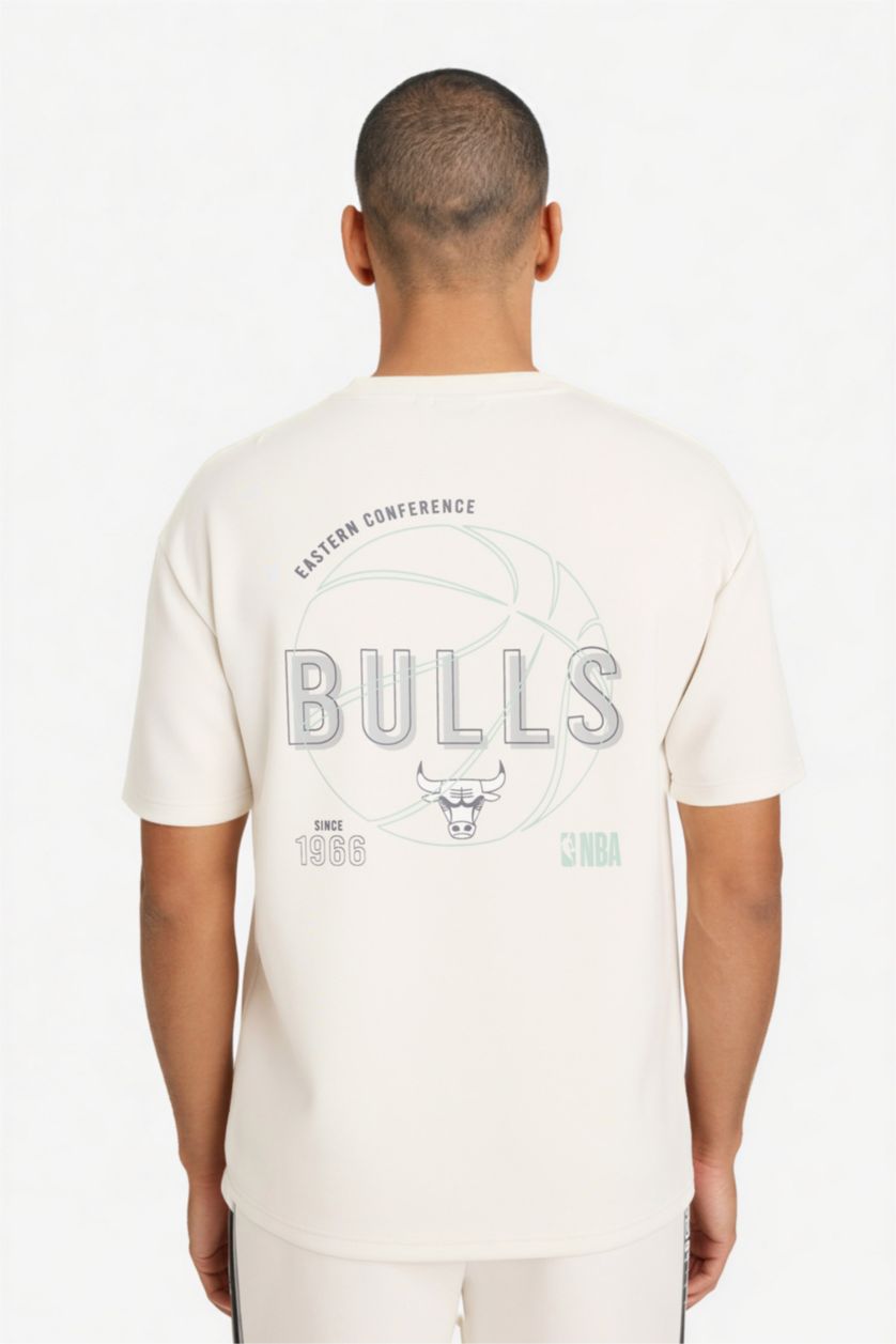Erkek Taş NBA Chıcago Bulls Relax Fıt Bisiklet Yaka Kısa Kollu Tişört