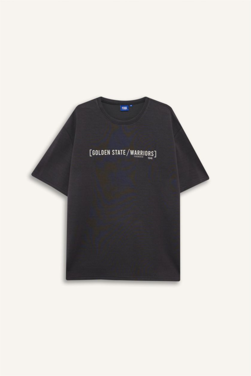 MAN Anthracite NBA Golden State Warriors Relax Fit T-Shirt