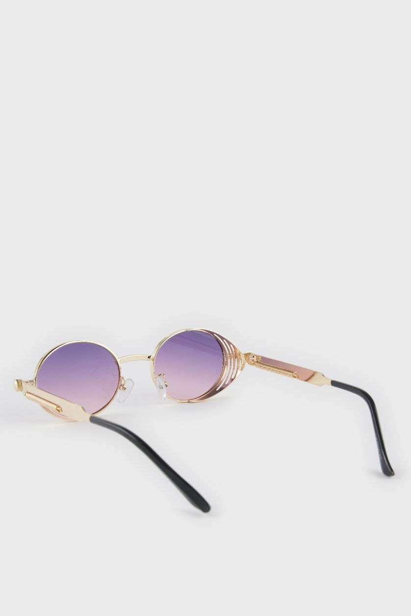Kadın Pembe DCEY x DeFacto Kadın Metal Çerçeveli Yuvarlak Cam Güneş Gözlüğü