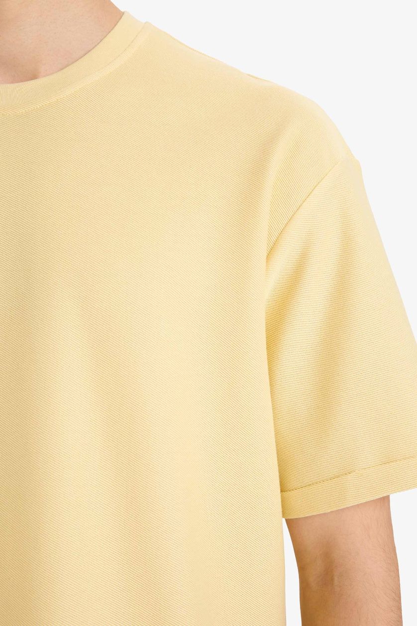 MAN Yellow Boxy Fit Crew Neck Short Sleeve T-Shirt