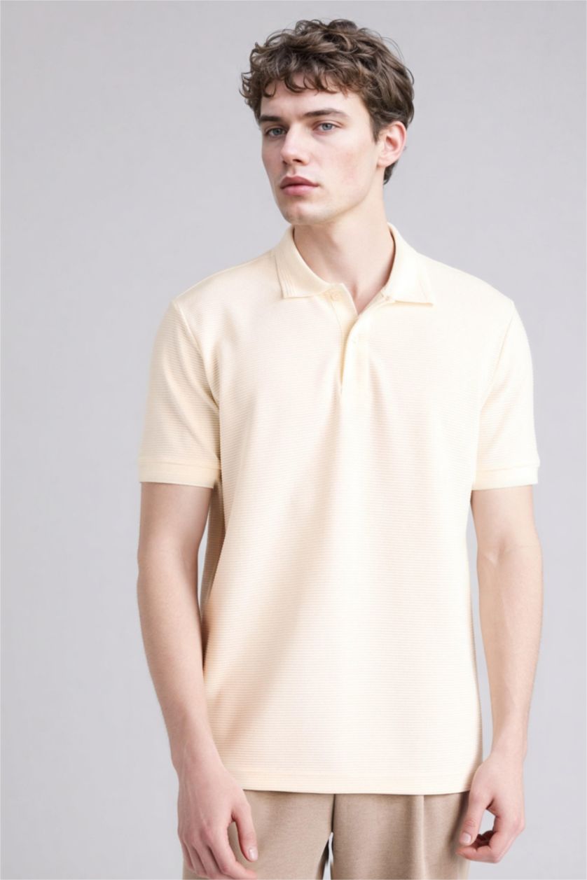 رجال بيج فاتح تيشيرت بولو نص ردن